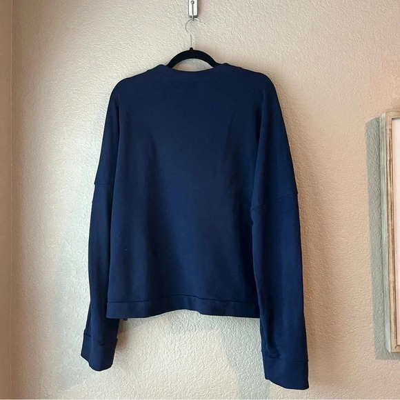 Fabletics Terry Selena Pullover Sweatshirt Size 2X XXL Navy Blue Cropped - Picture 5 of 6